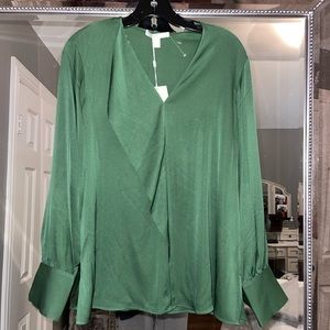 HUGO BOSS SILK GREEN BLOUSE